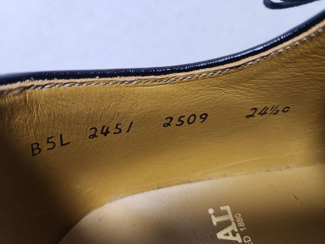 【使用2回】REGAL　リーガル　24.5cm　プレーントゥ　グレインレザー