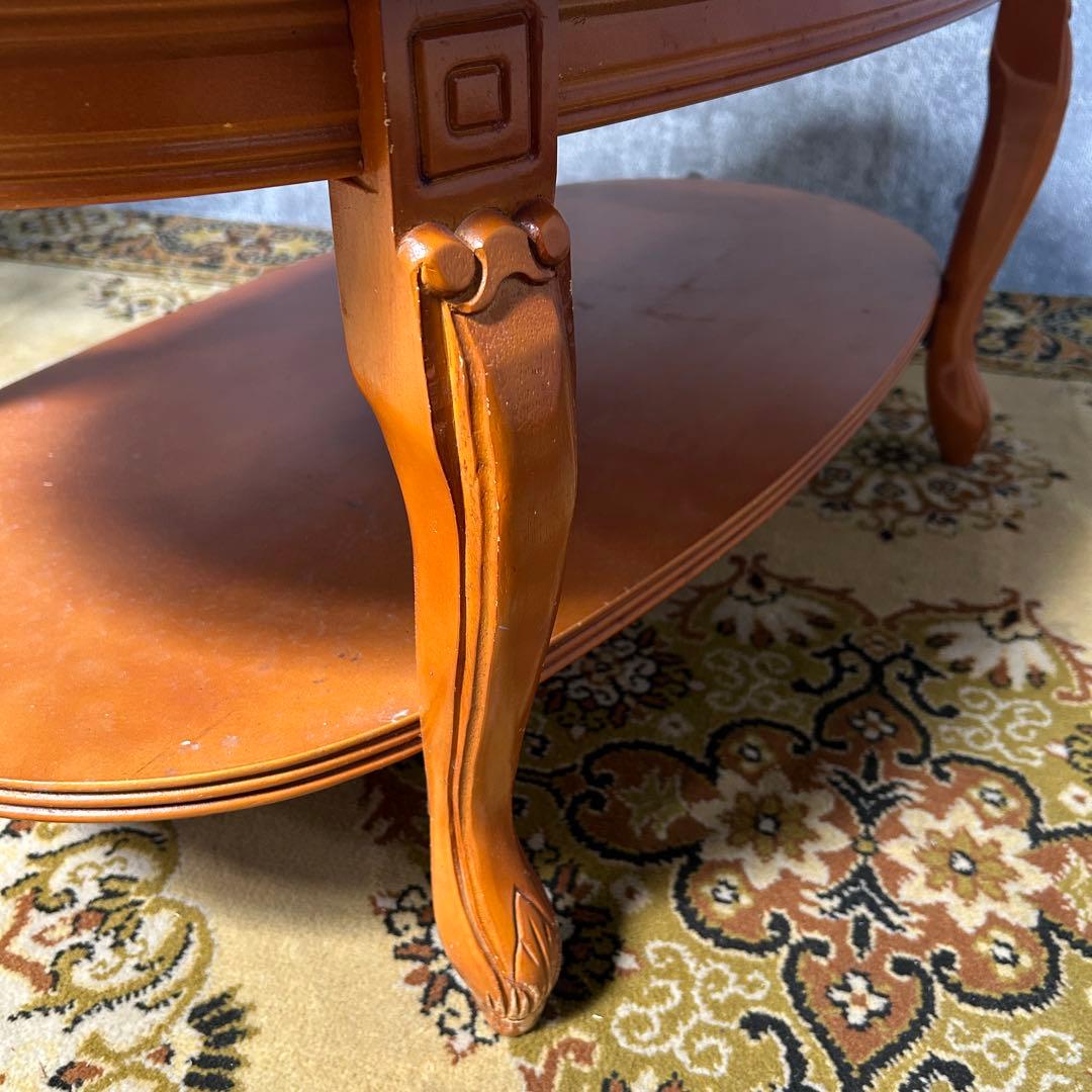 ꧁クラシック家具꧂大理石リビングテーブル センター ロー ソファ 机 猫脚