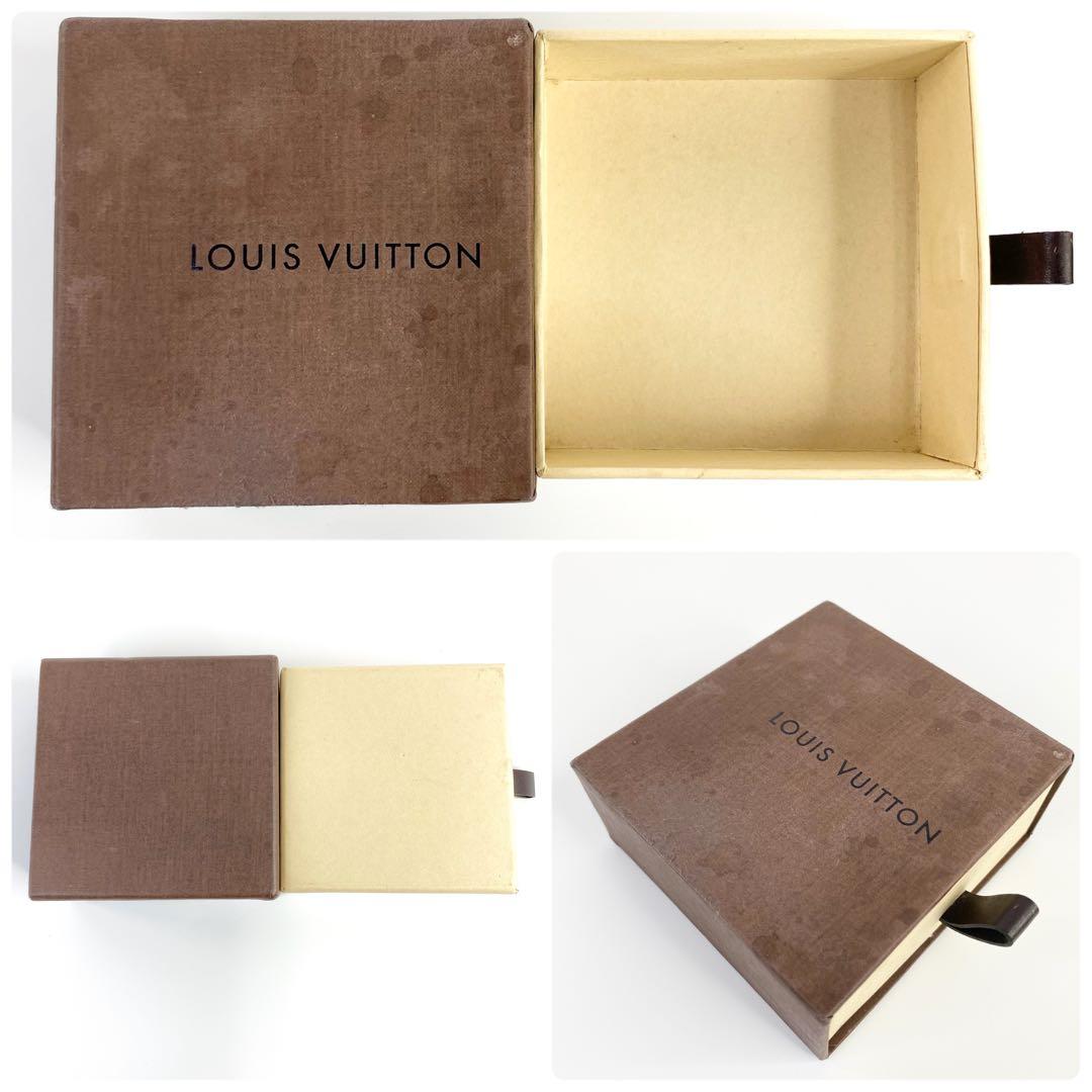 ルイヴィトン カフス ブトン ドゥ マンシェット フルール 青 ダミエ ケース付