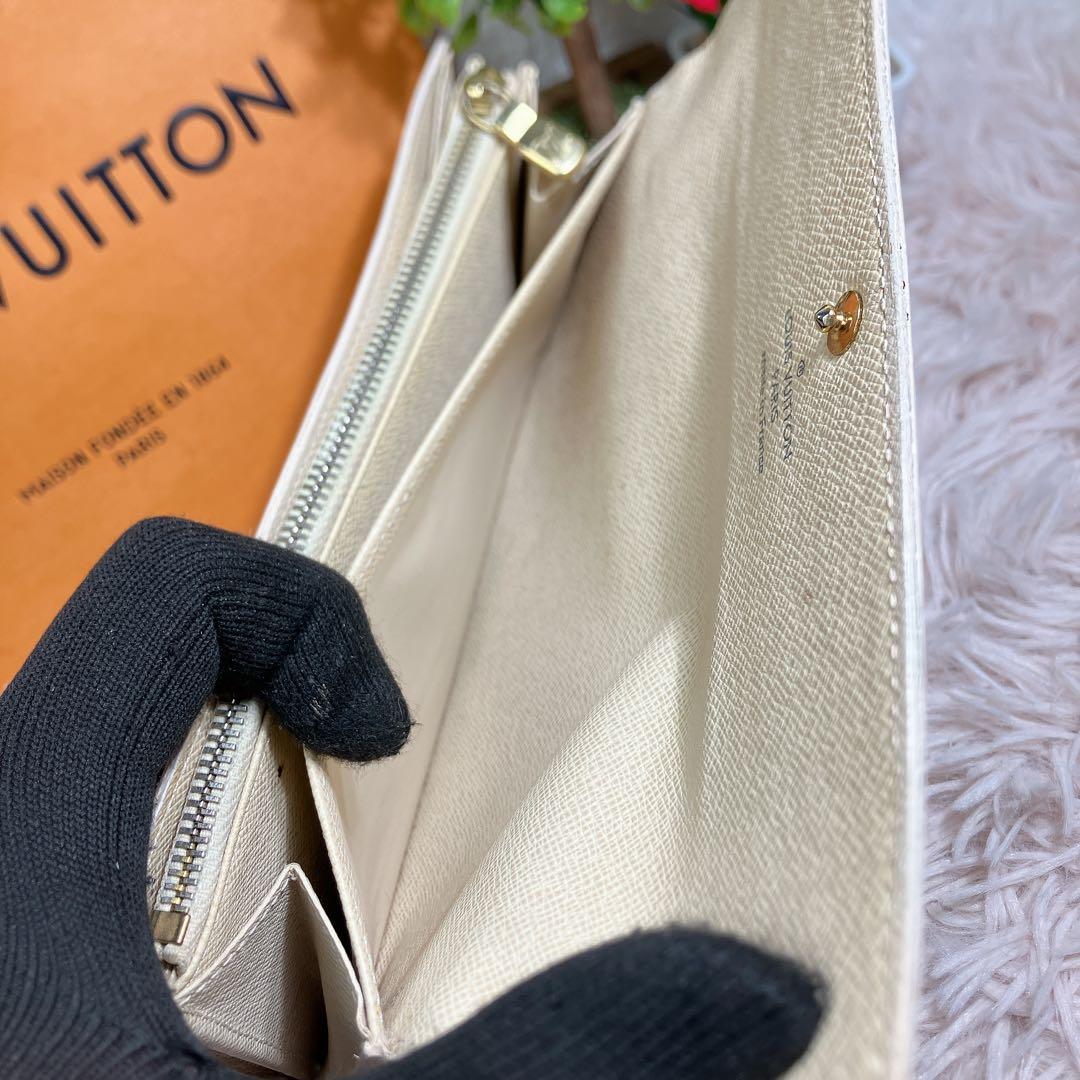 ！超美品！ ルイヴィトン ダミエ アズール ポルトフォイユ サラ 長財布