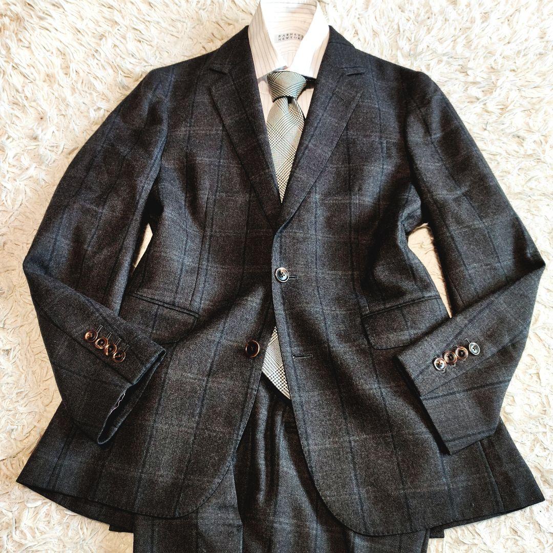 ポールスミス セットアップ スーツ ウール 英国製 格子柄 現行モデル