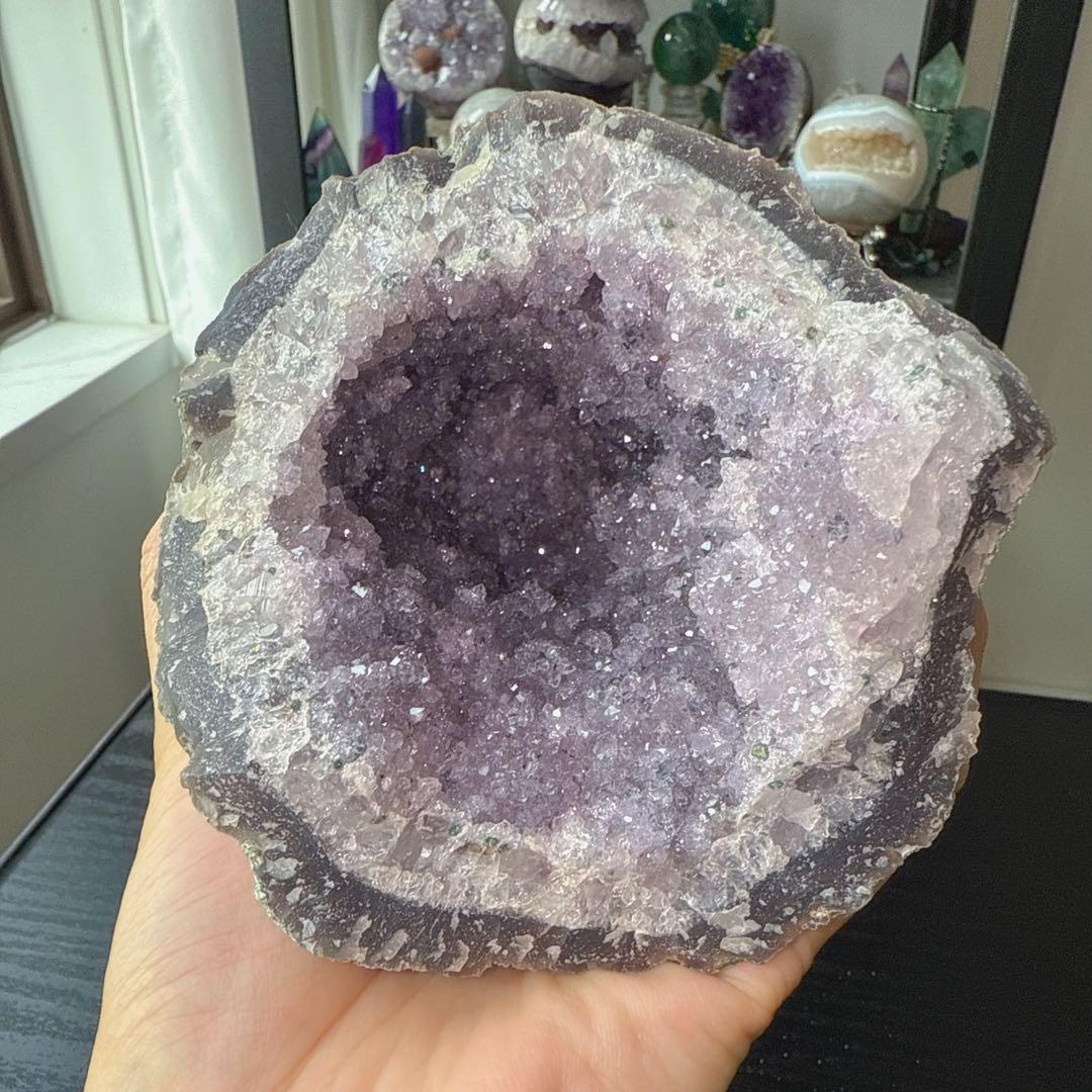 天然石アメジストのドーム　置物　鉱物NO.122403