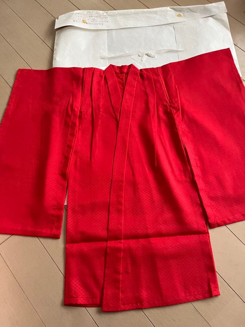 七五三 3歳女の子用被布 赤に花柄