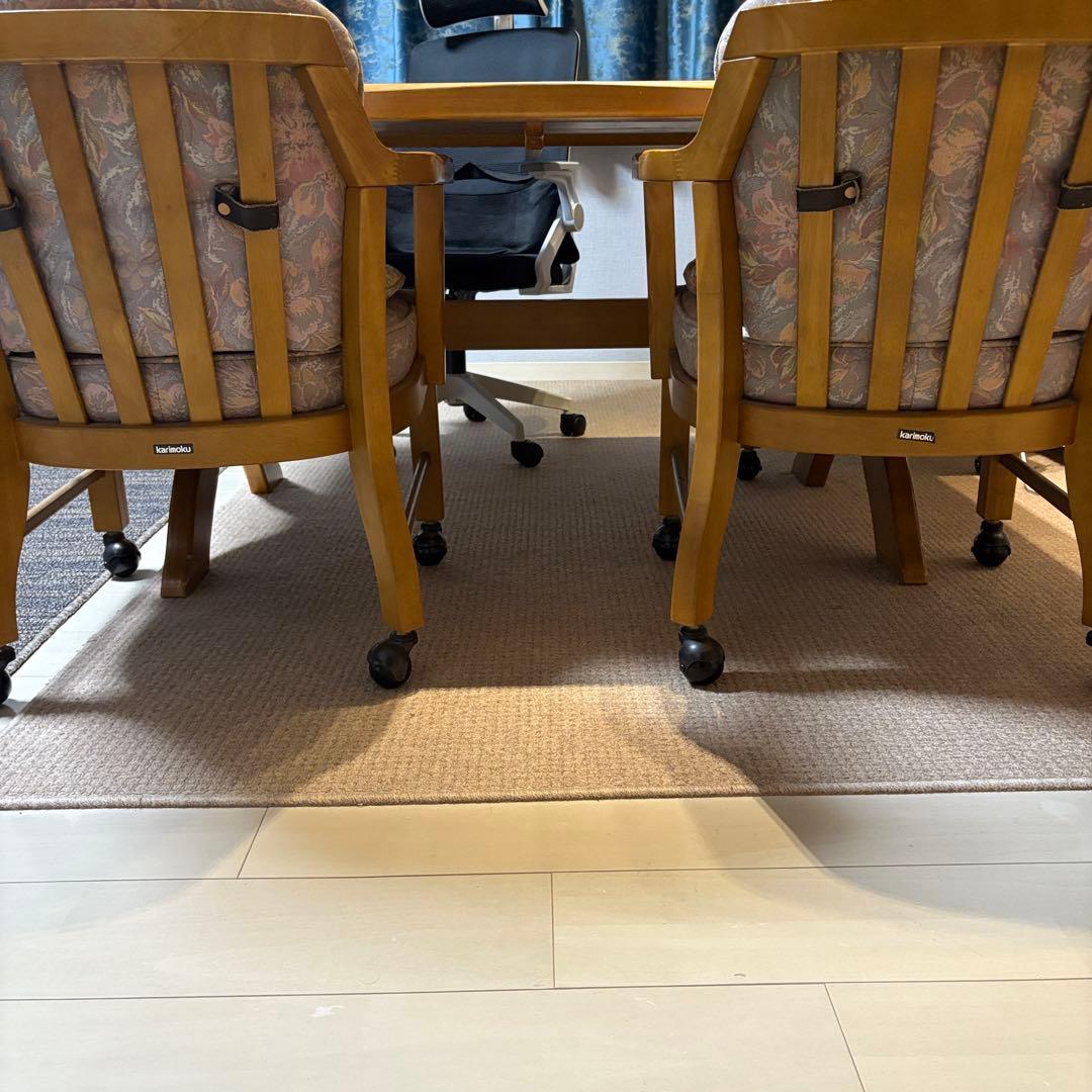 カリモク ダイニングチェア4脚セット キャスター付き karimoku