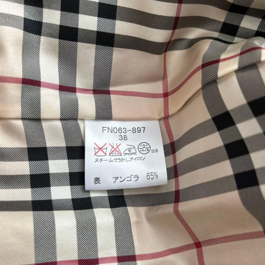 【極美品】BURBERRYLONDON Pコート　アンゴラ ノバチェック 黒38