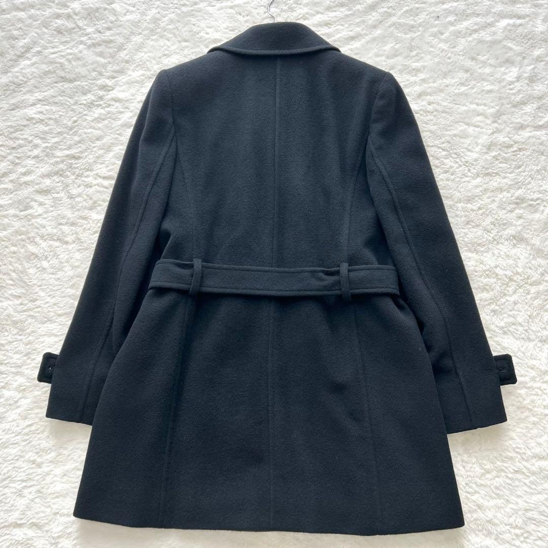 【極美品】BURBERRYLONDON Pコート　アンゴラ ノバチェック 黒38