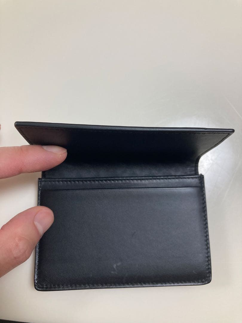 【美品】BOTTEGA VENETA ブラックレザー名刺入れ