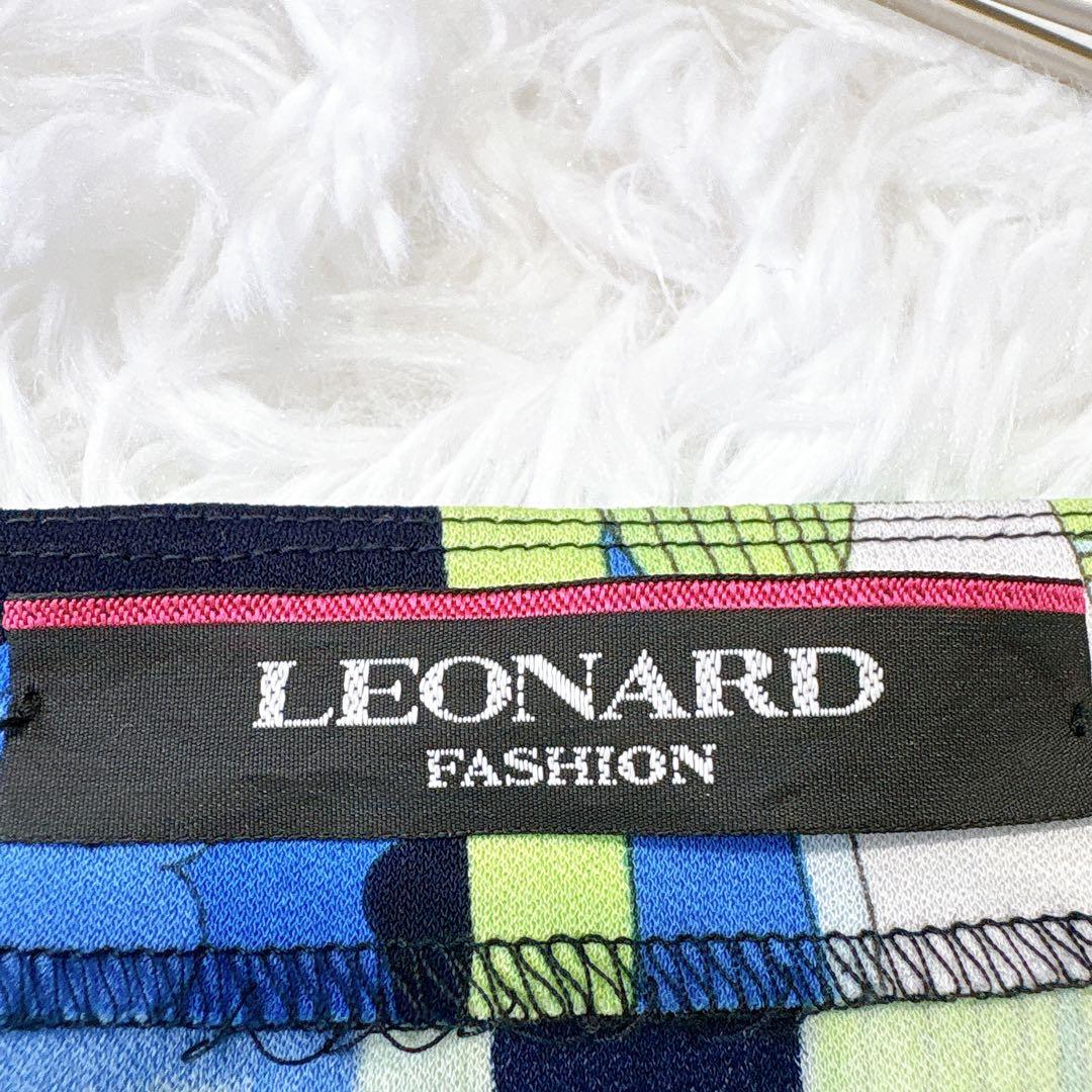 【良品】レオナール カットソー カンカン トリム 花柄 総柄 マルチカラー L