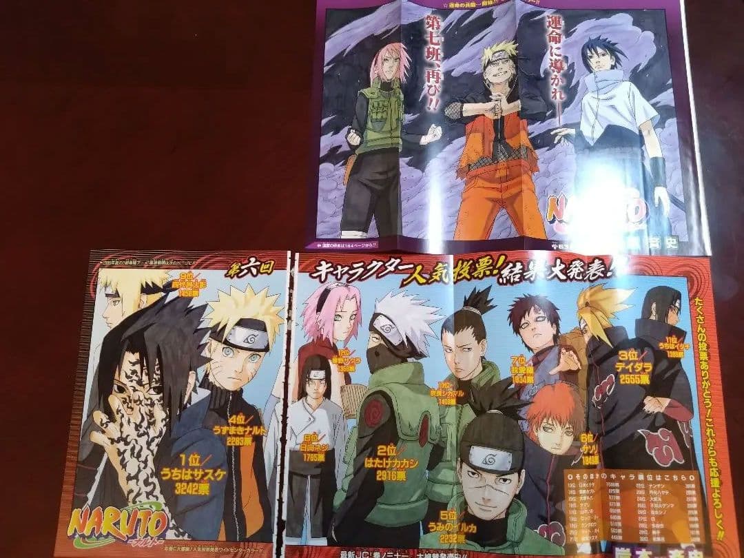 ナルト　週間少年ジャンプ　切り抜き　中表紙　見開きページ