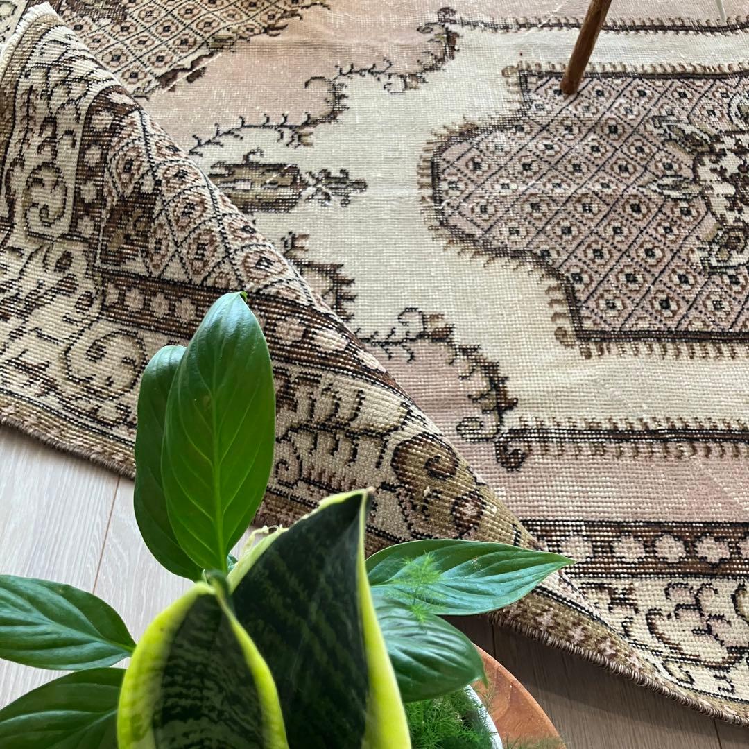 貴重／クラシカル116×211キャラメルココア　リッチ　トルコヴィンテージラグ