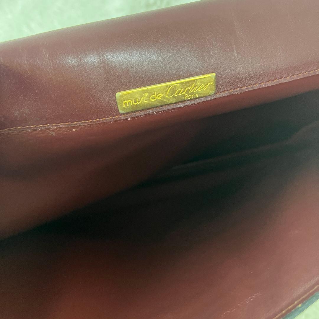 Cartier カルティエ バーガンディ レザー ビジネスバッグ