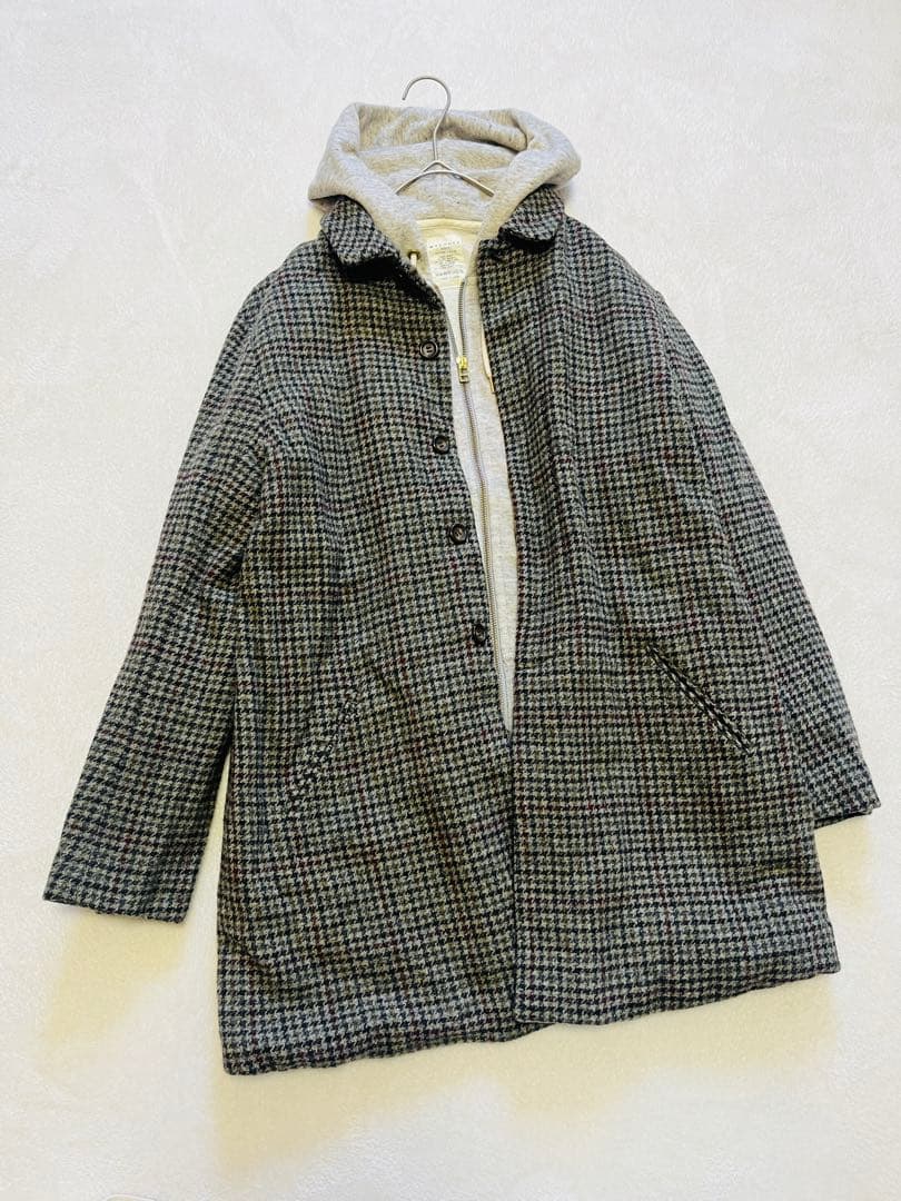 ヴェリテクール チェック ウールジャケットコート 日本製 税込45,360円