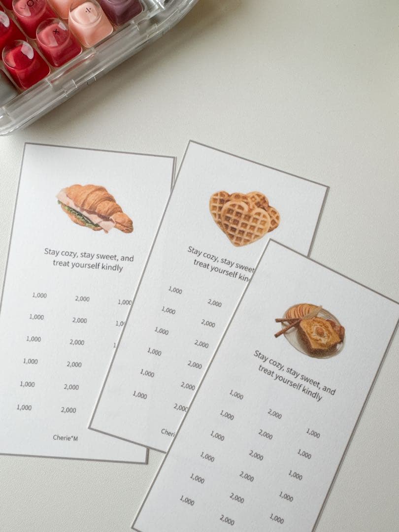 A6 サイズ bread lunch② checksheet 3枚 1100円