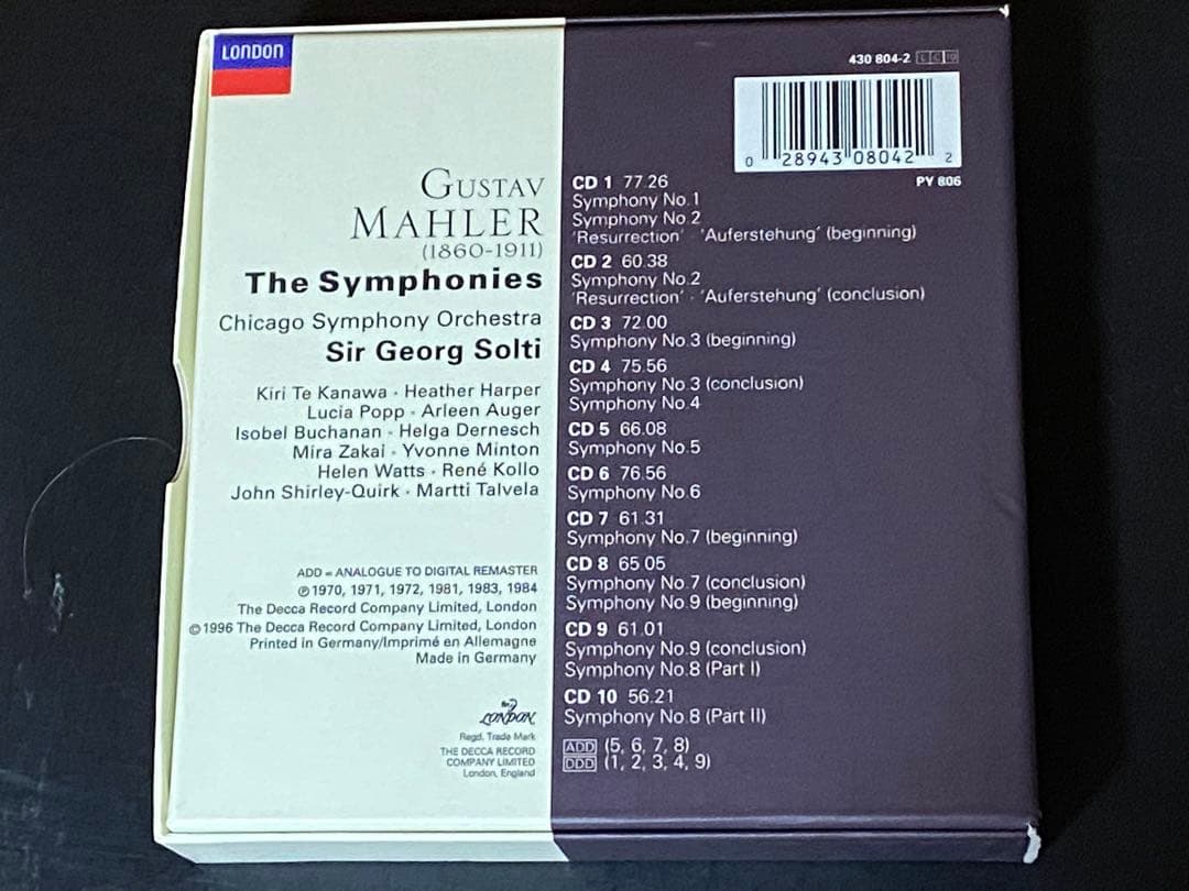 マーラー：交響曲全集（10枚組）／ショルティ指揮シカゴso