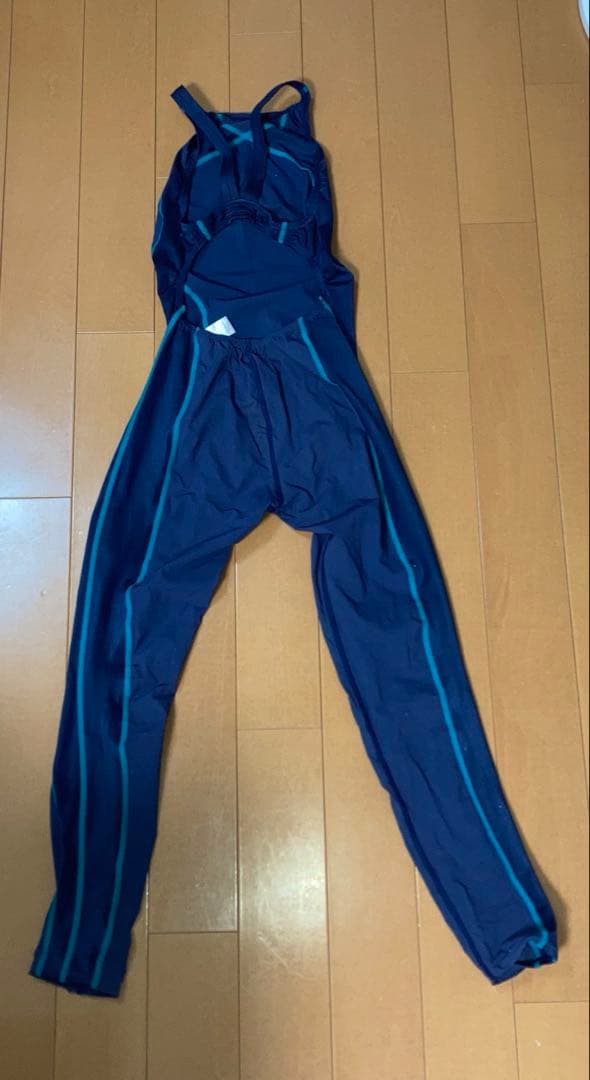 speed スピード　競泳用水着　ロングスパッツ Lサイズ　紺色　水色