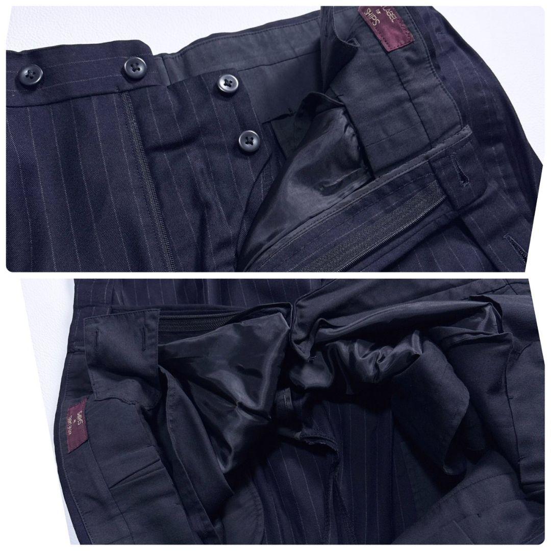 美品 ロロピアーナ スーツ セットアップ M ネイビー ストライプ シップス