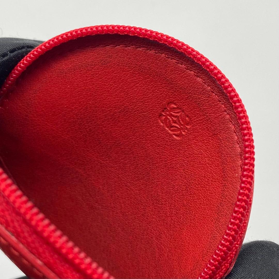 LOEWE・ロエベ・ケース・小銭入れ・丸型・レザー・赤