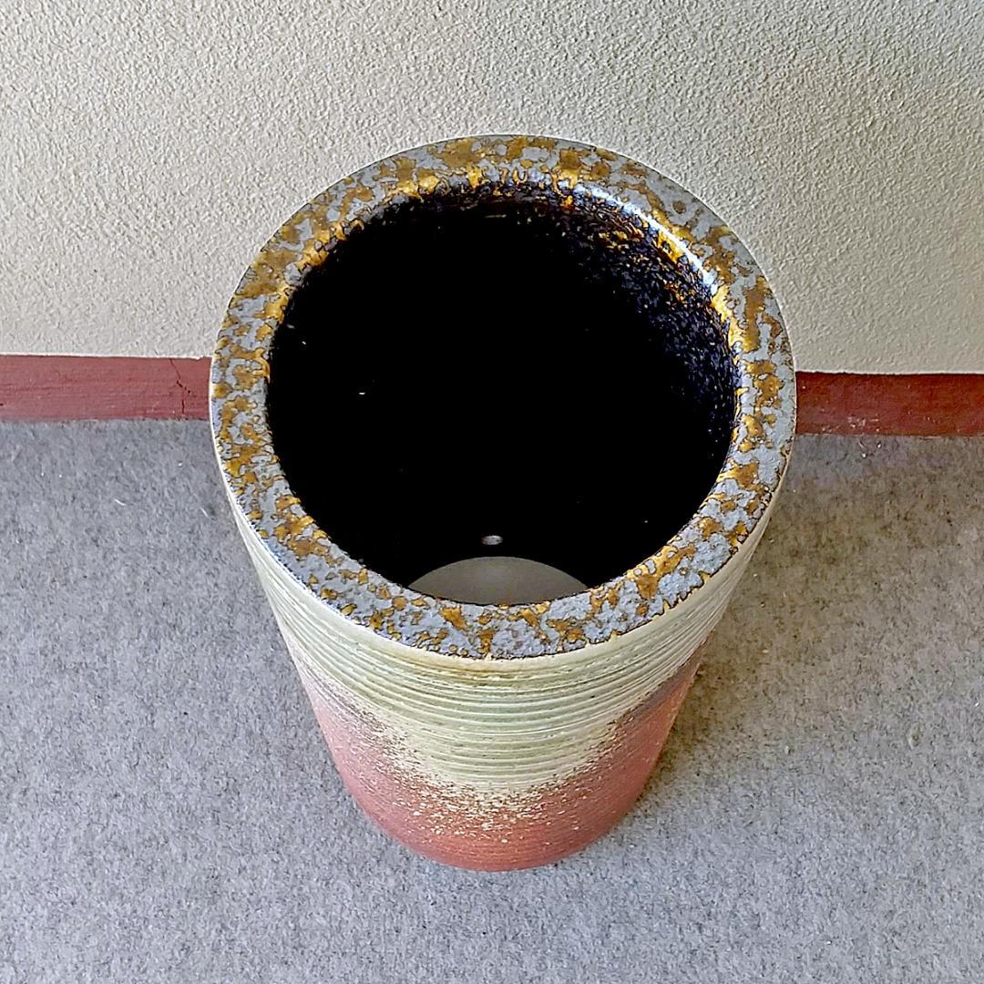 陶器傘立て　古信楽千段傘立　信楽焼　ヤマタツ陶業　TK-612　水抜き穴あり