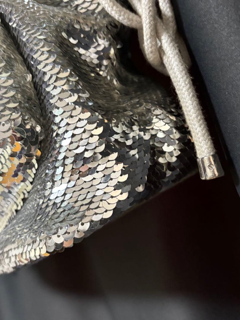 COACH コーチ ポピー ショルダーバッグ スパンコール シルバーPOPPY