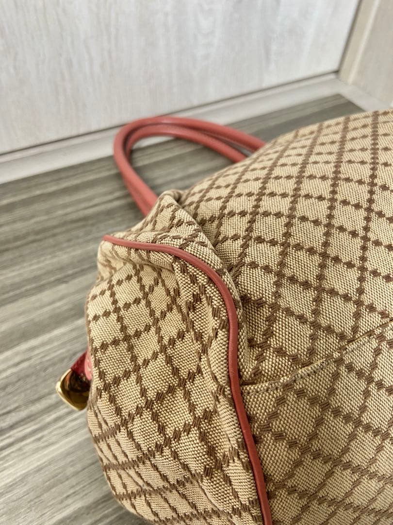 グッチ　ディアマンテ　2way トートバッグ キャンバス　インターロッキング