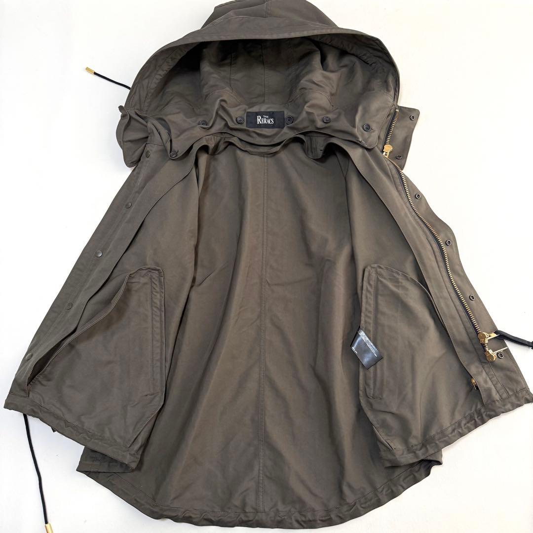 【ザ・リラクス】ショートモッズコート　ボアライナー付き　カーキ　Sサイズ