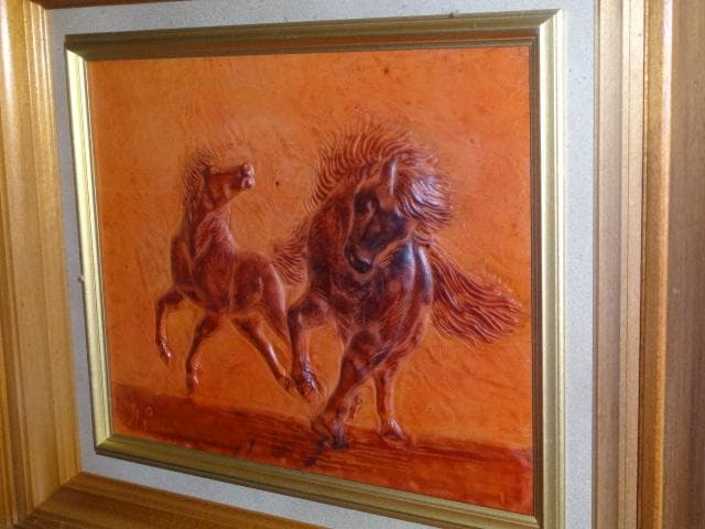 皮革工芸　レザーアート作品　(石丸雅通作)