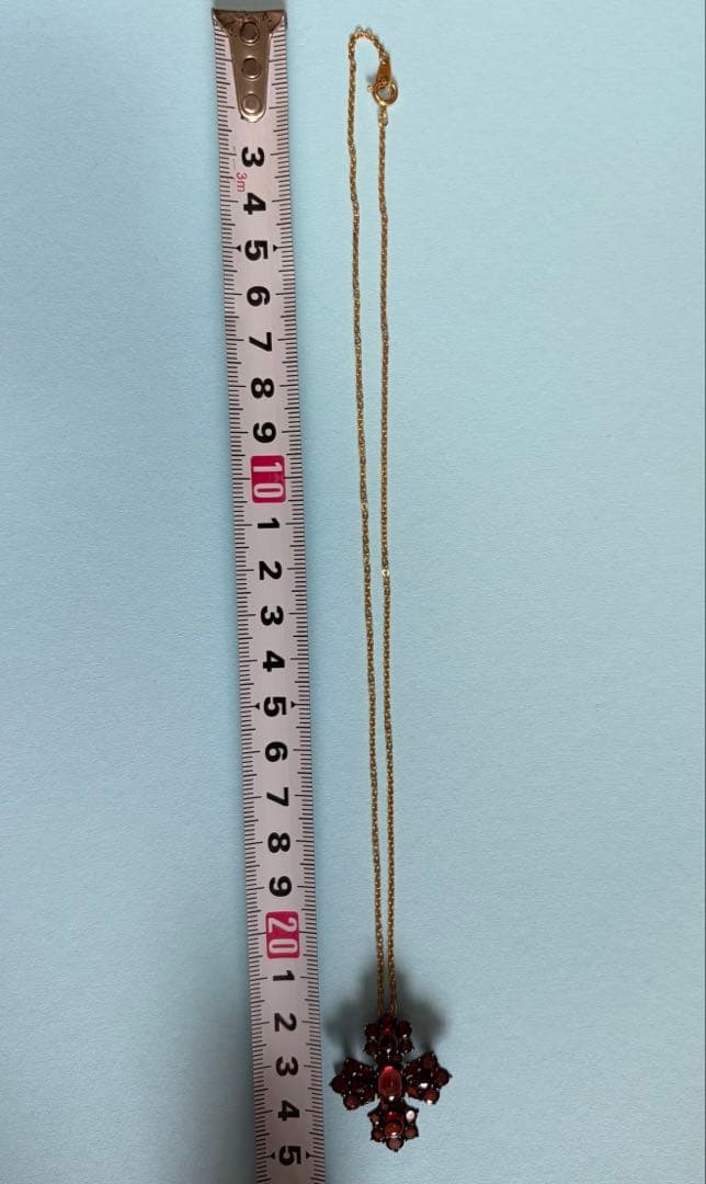 碌山　ロクザン　ヴィンテージ風　十字架　ブローチ　ガーネット　ペンダントトップ