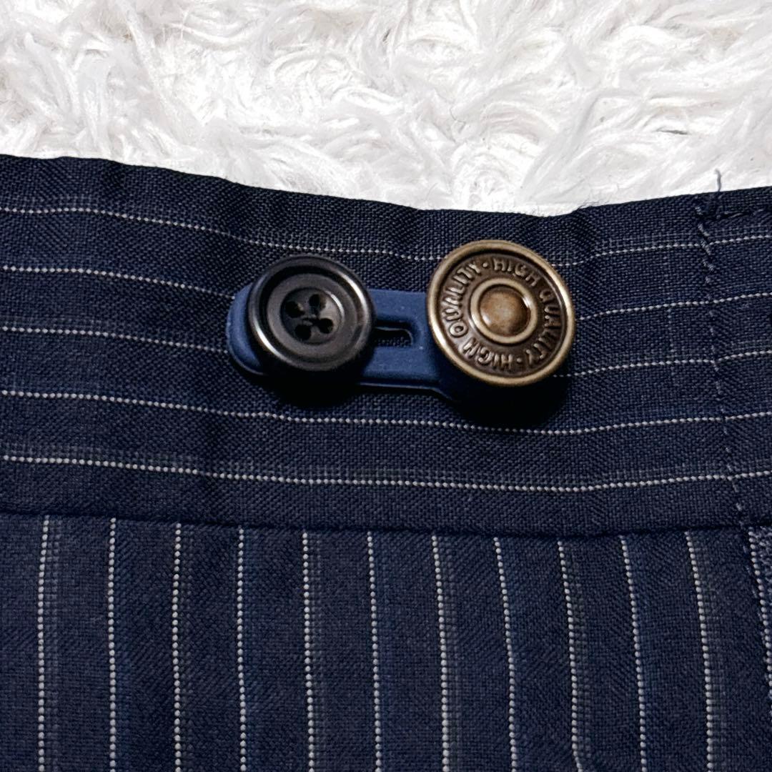 シルク混✨バーバリーロンドン セットアップ スーツ ストライプ AB4 ネイビー