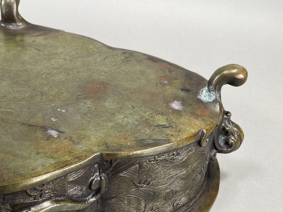 鋳銅　木瓜砂鉢　正晴造　いけばな　池坊　古流　小原流　銅花器　華道具　花瓶