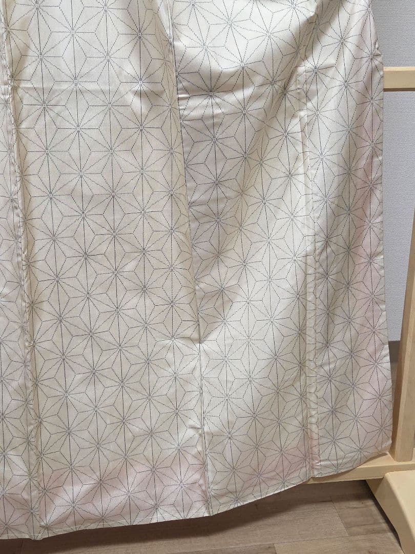 C◆着物くつろぎ 白大島紬 アンサンブル 着物羽織セット 麻の葉 袷 正絹 着物