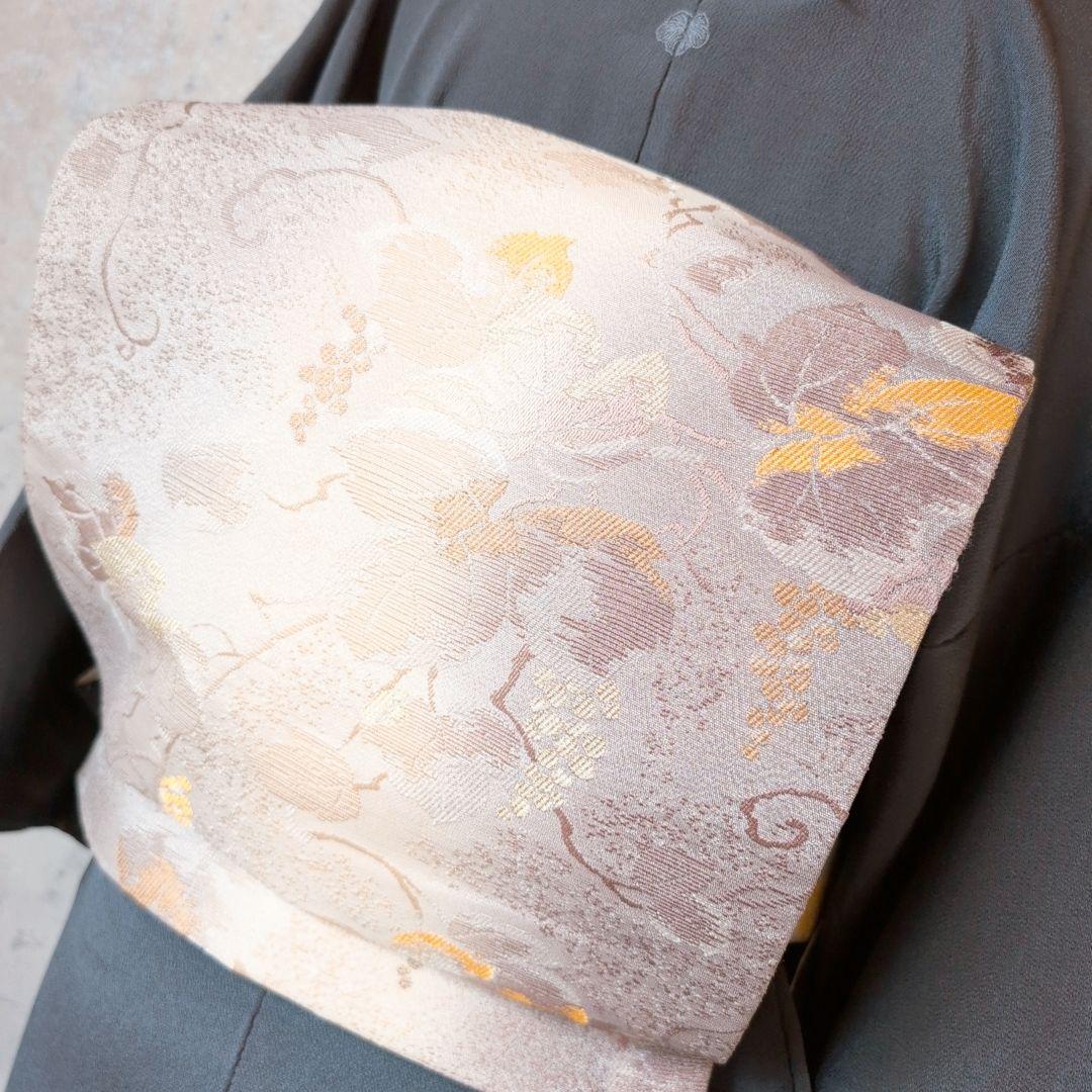 訪問着単品　着物　正絹　墨黒グレー　竹林　竹藪　クール　F1