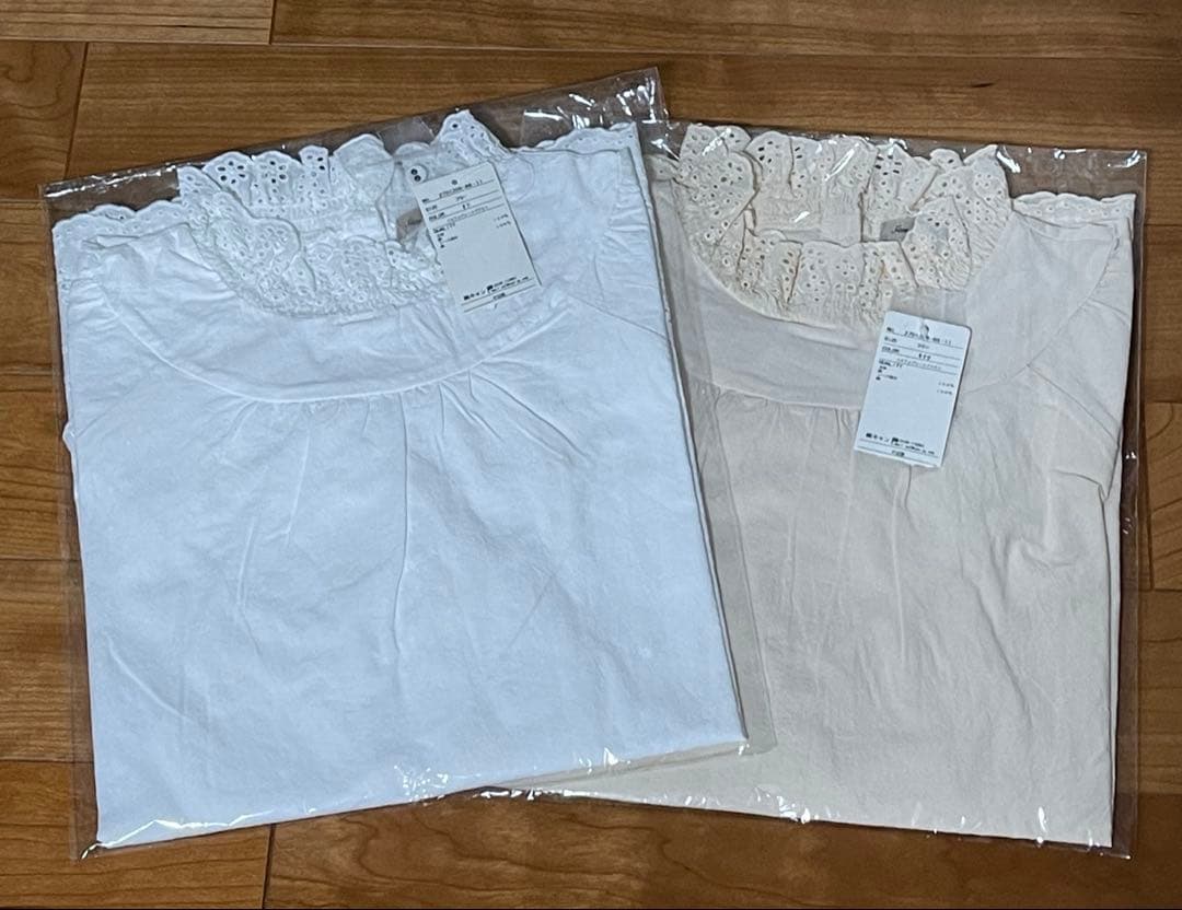 サマンサモスモス スカラップレースブラウス キナリとオフホワイト　2枚セット