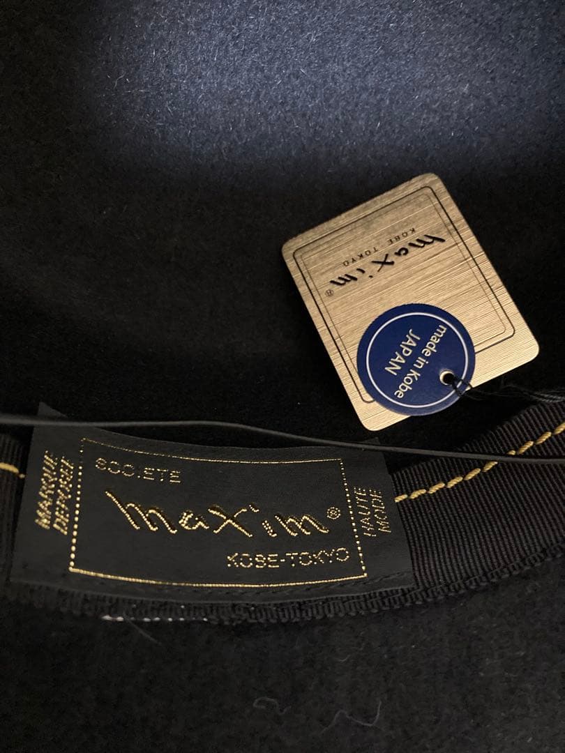 ◆maxim◆マキシン◆エレガントな黒とオリーブグリーンのリボンハット