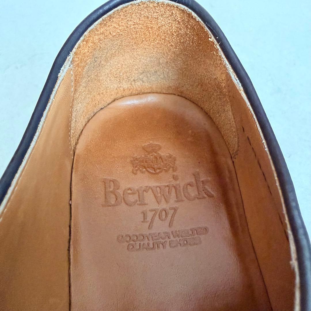 【極美品】berwick バーウィック3680 6 1/2プレーントゥ 黒 シボ