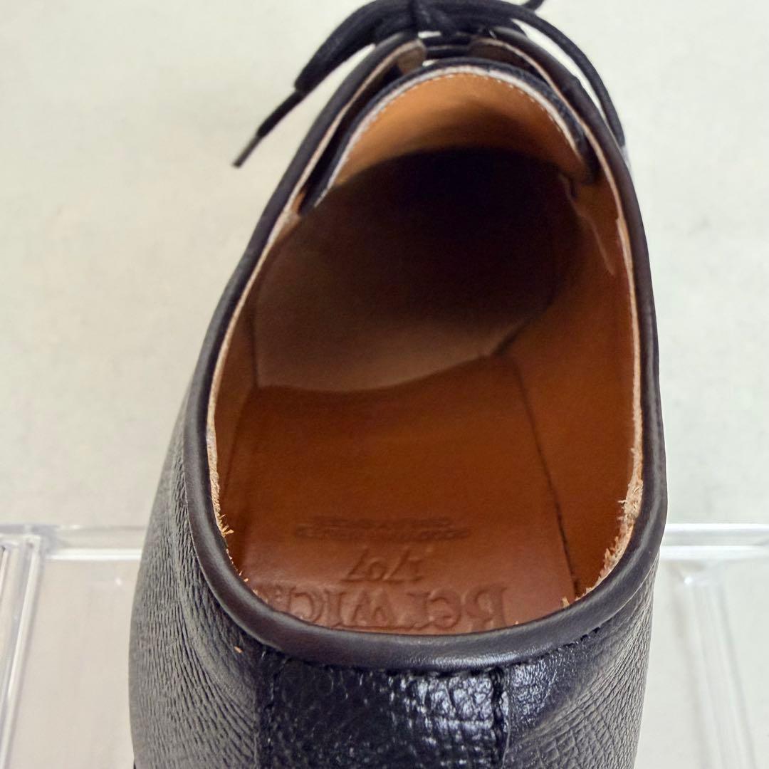 【極美品】berwick バーウィック3680 6 1/2プレーントゥ 黒 シボ