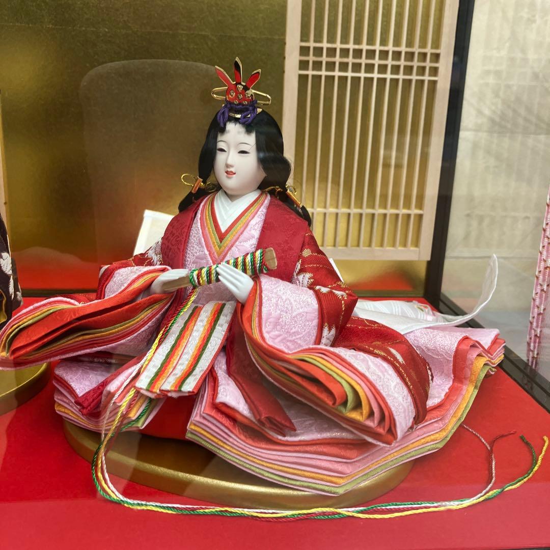 お値下げしました。ガラスケース入り雛人形飾り