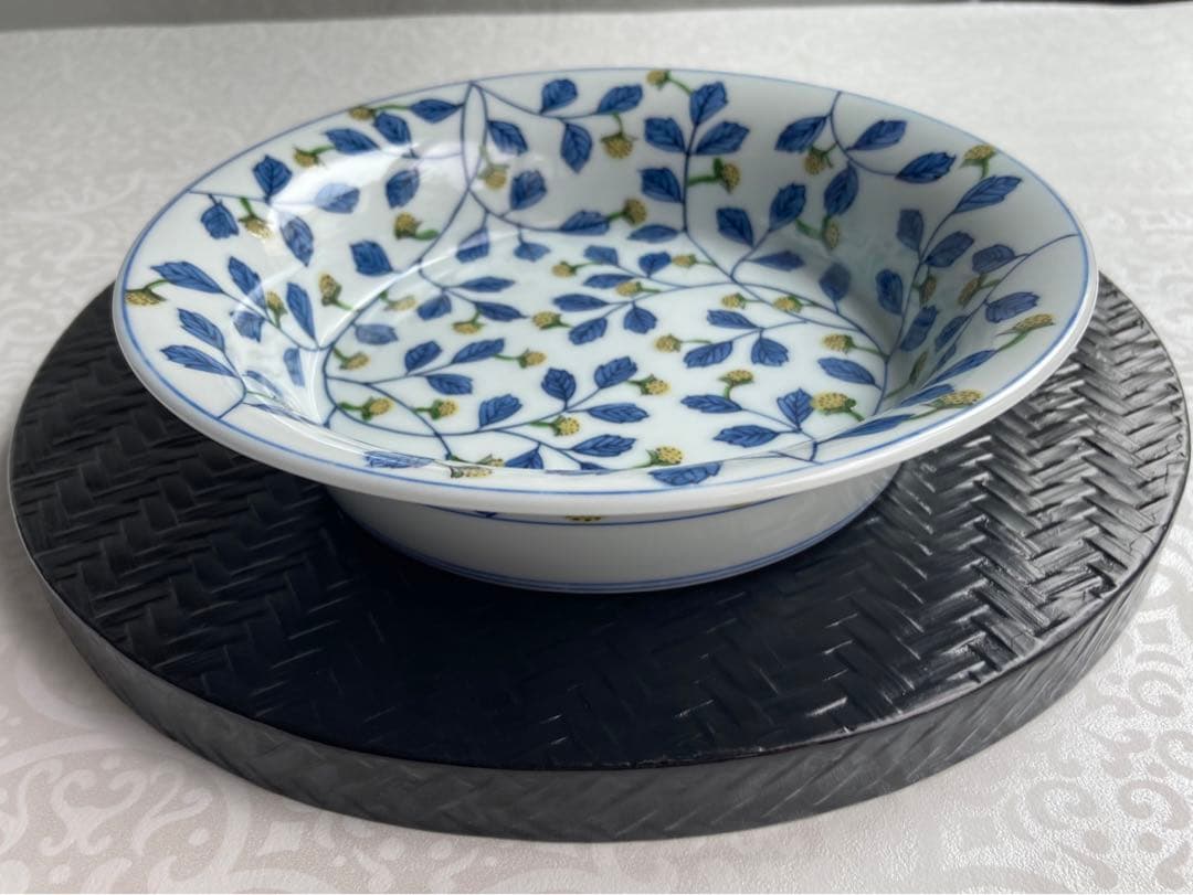 源右衛門　染錦苺絵　黄　中鉢　鉢