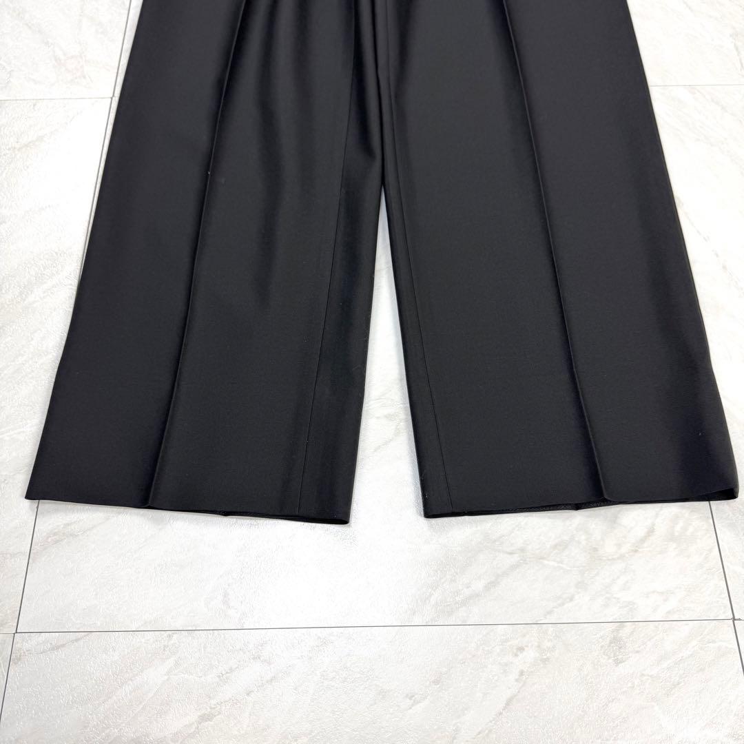 極美品 イヴサンローラン ウール ダブル スーツ 黒 4B M位 AB6