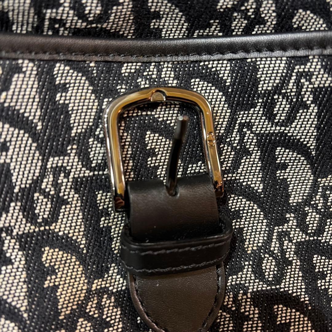 【美品】ディオール　ショルダーバッグ　トロッター　キャンバス　レザー　灰色　黒色