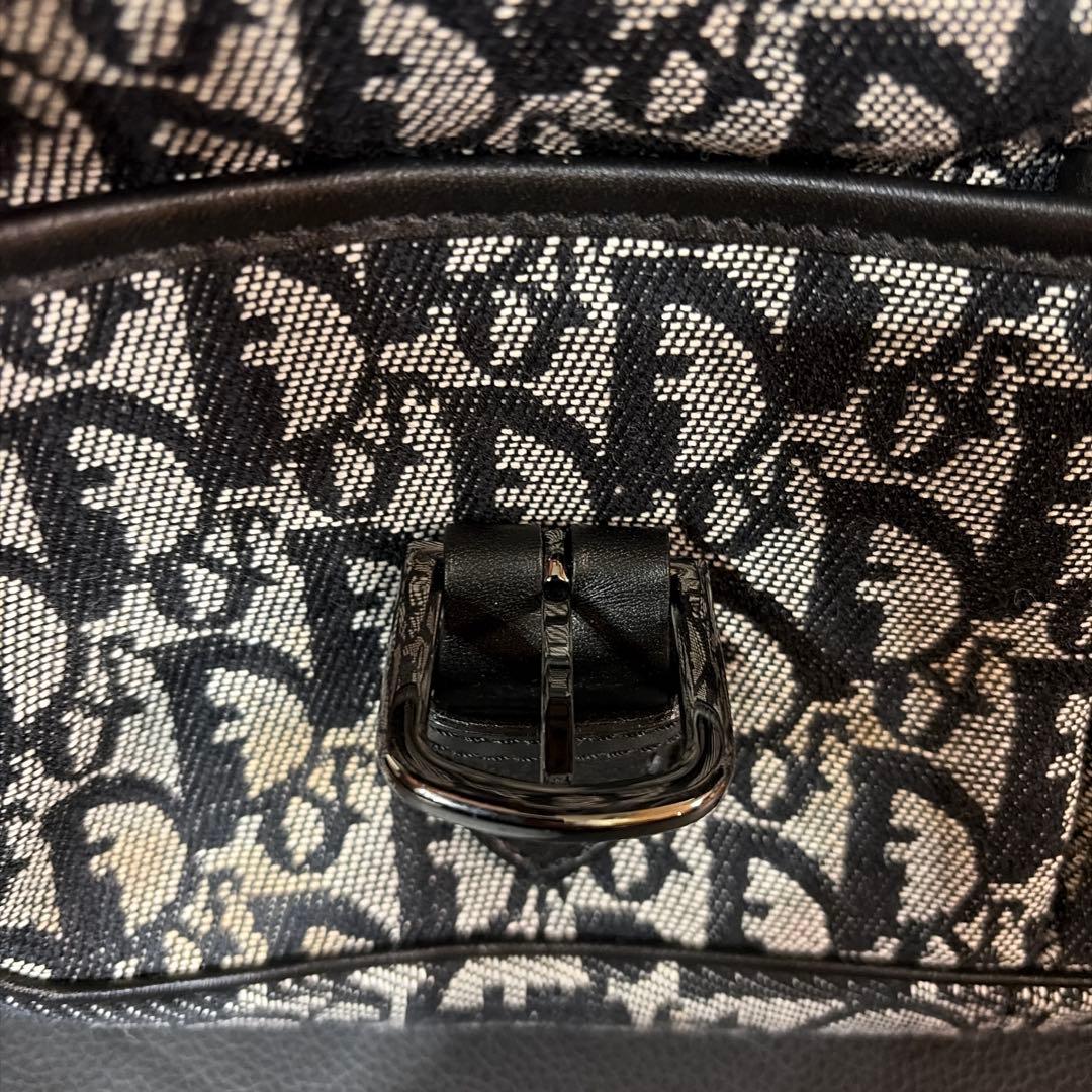 【美品】ディオール　ショルダーバッグ　トロッター　キャンバス　レザー　灰色　黒色