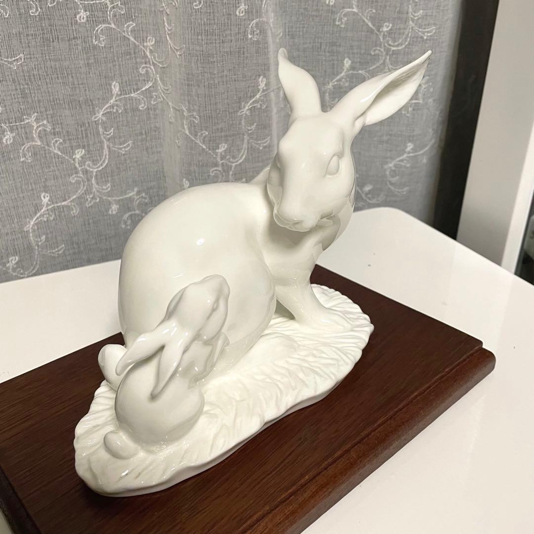 希少品 Noritake Studio Collection 置物 白磁 うさぎ