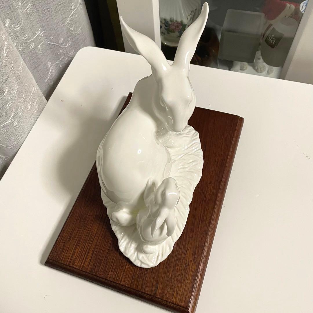 希少品 Noritake Studio Collection 置物 白磁 うさぎ