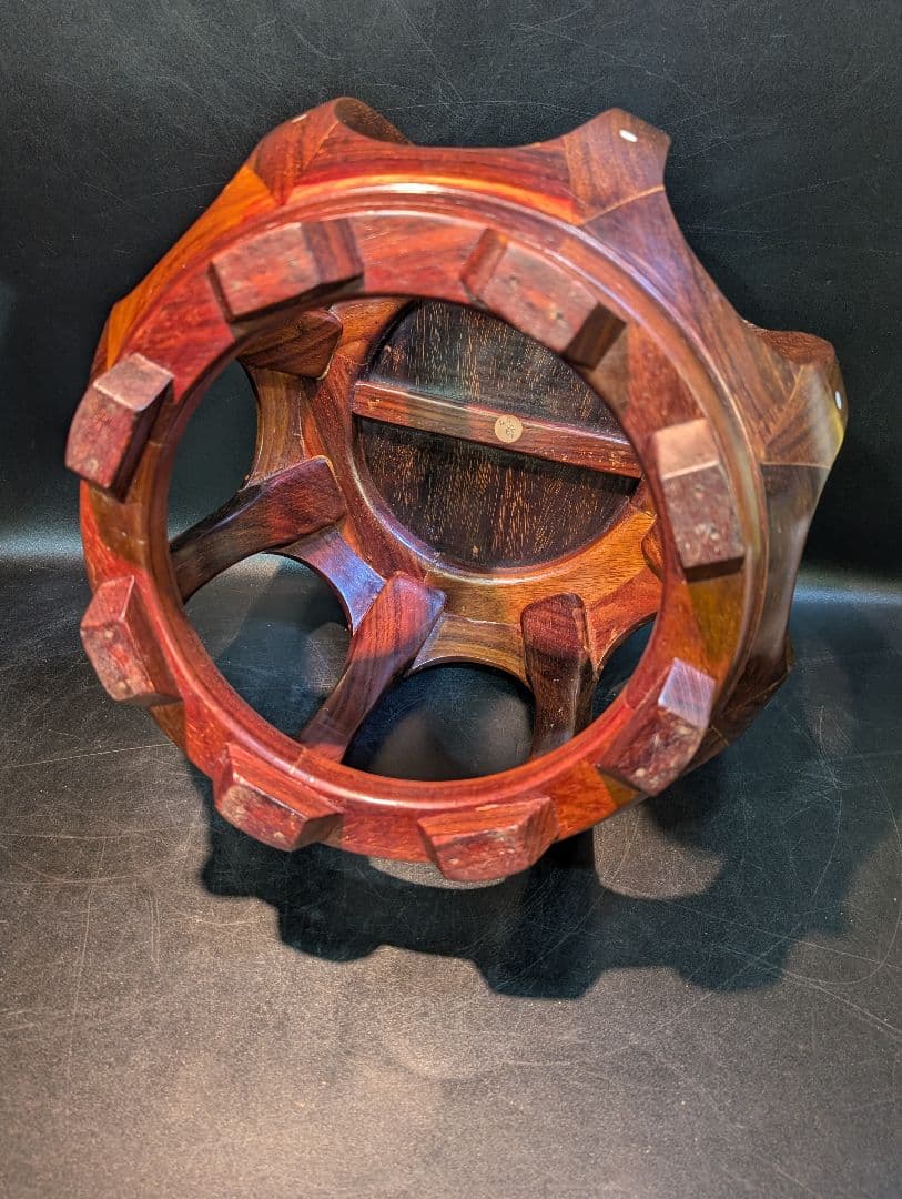 螺鈿 細工 唐木 花梨 花台 丸椅子 スツール 高級家具 中国美術 李朝 飾り台