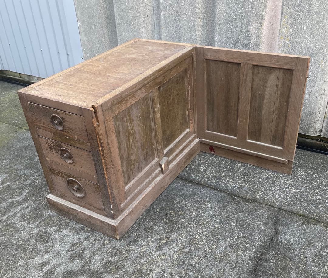 アンティーク/古道具/無垢材/両袖机/書斎机/分解式/作業台/デスク/店舗什器