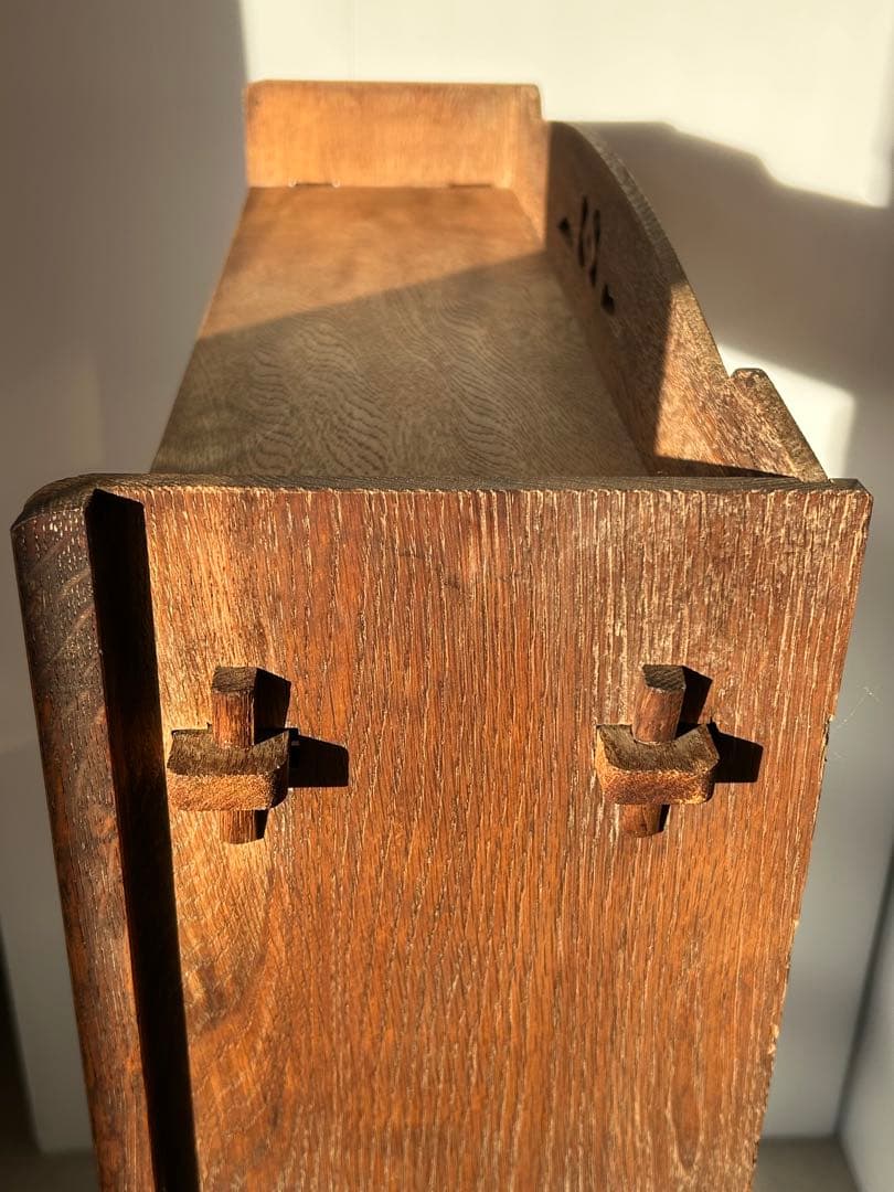 木製収納棚　5段　楔式本棚　食器棚　オープンラック　古家具　古道具　アンティーク