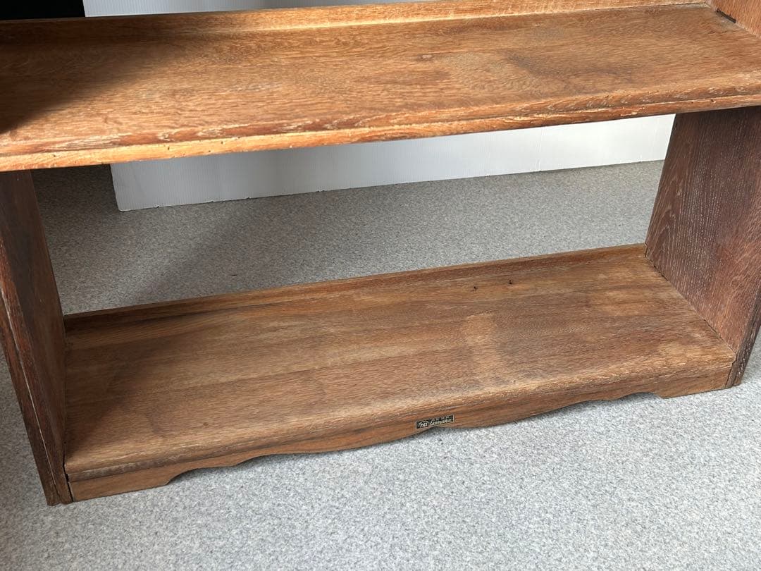 木製収納棚　5段　楔式本棚　食器棚　オープンラック　古家具　古道具　アンティーク