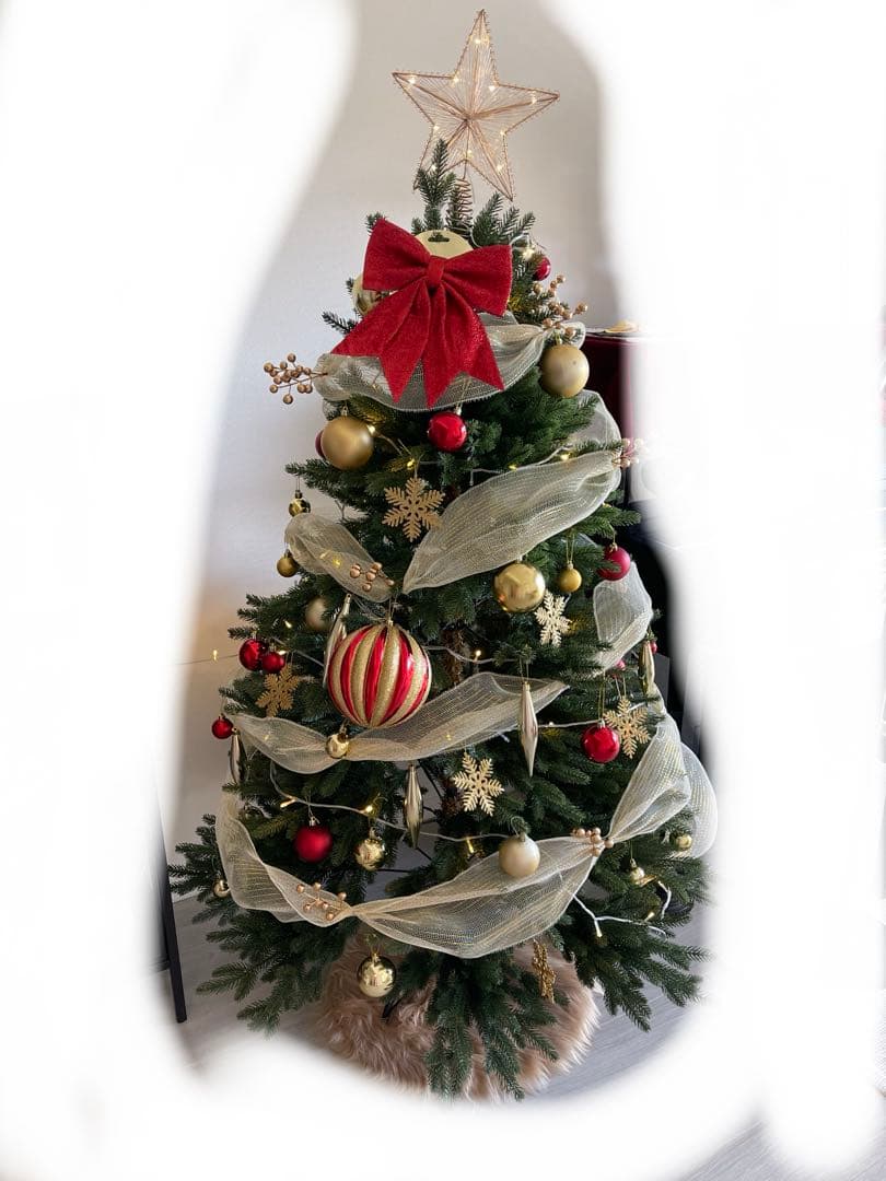 1.5m クリスマスツリー 金色装飾付き