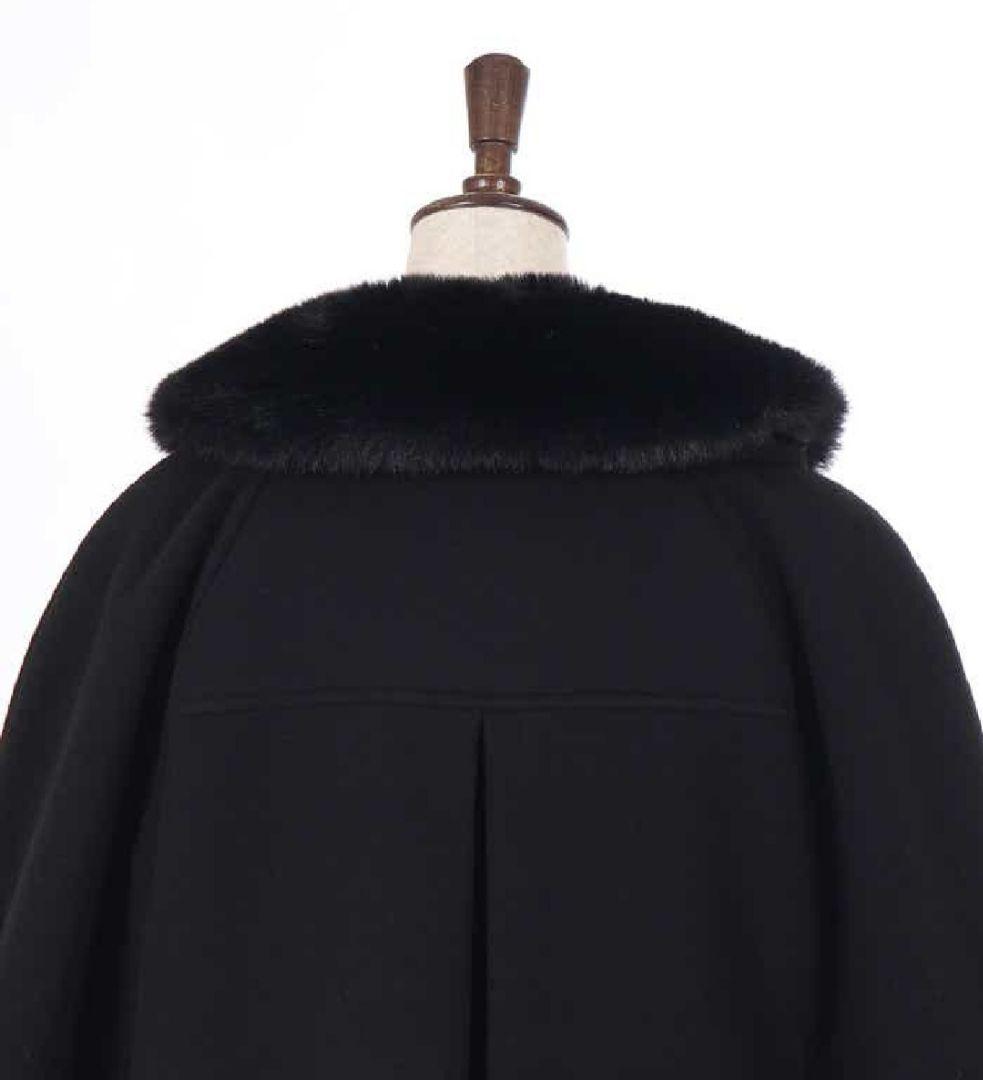 最終値下げ！【新品未使用】axes femme ファー襟付きケープコート 黒