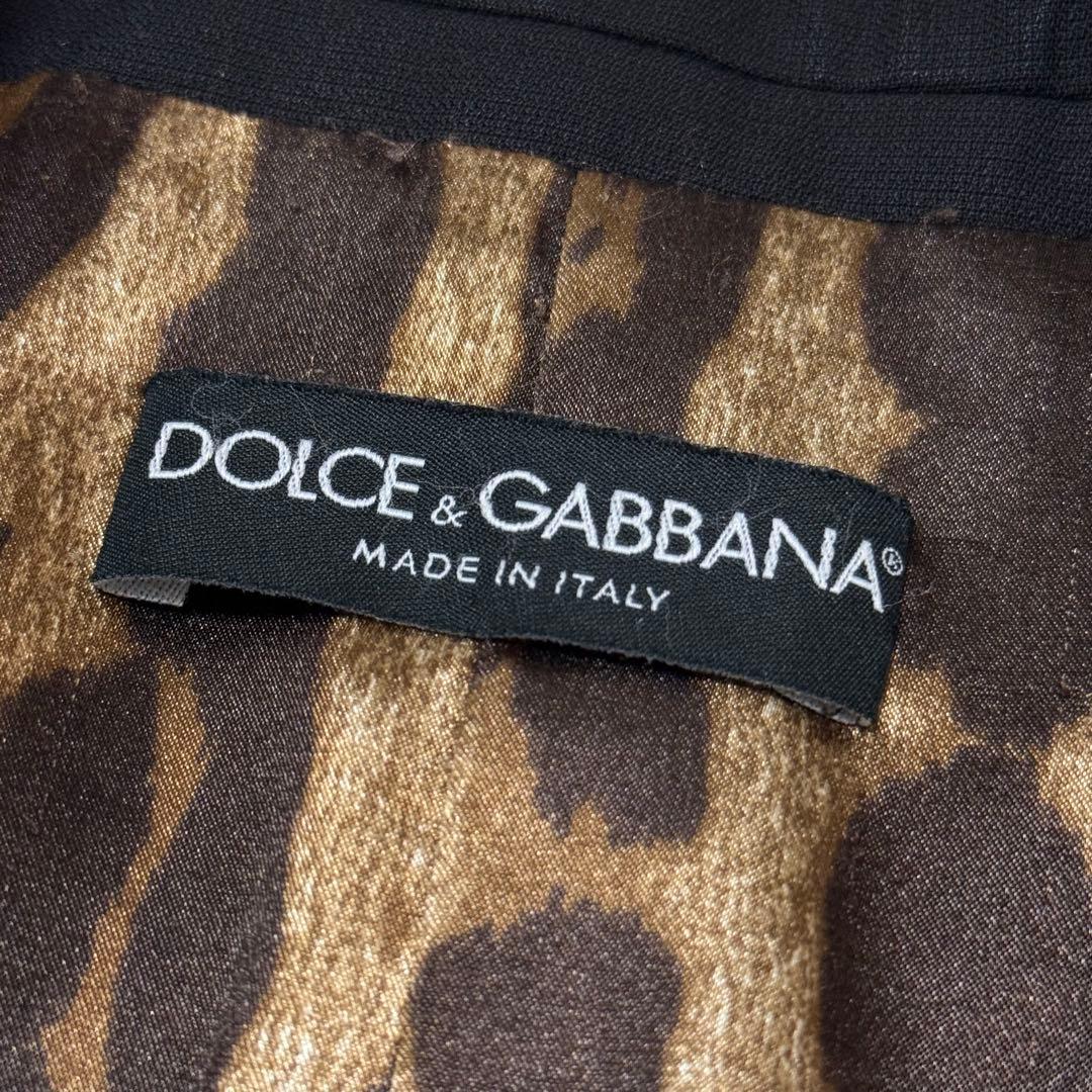 【ドルチェ＆ガッバーナ】レオパード柄テーラードジャケット（M）ブラック　シェイプ