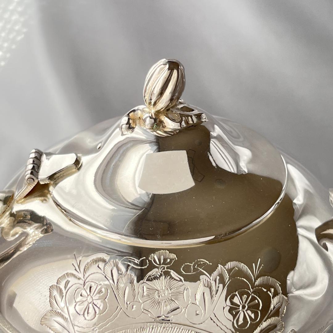 【英国】 ビクトリアンのティーセット 3点【シルバープレート】ティーポット